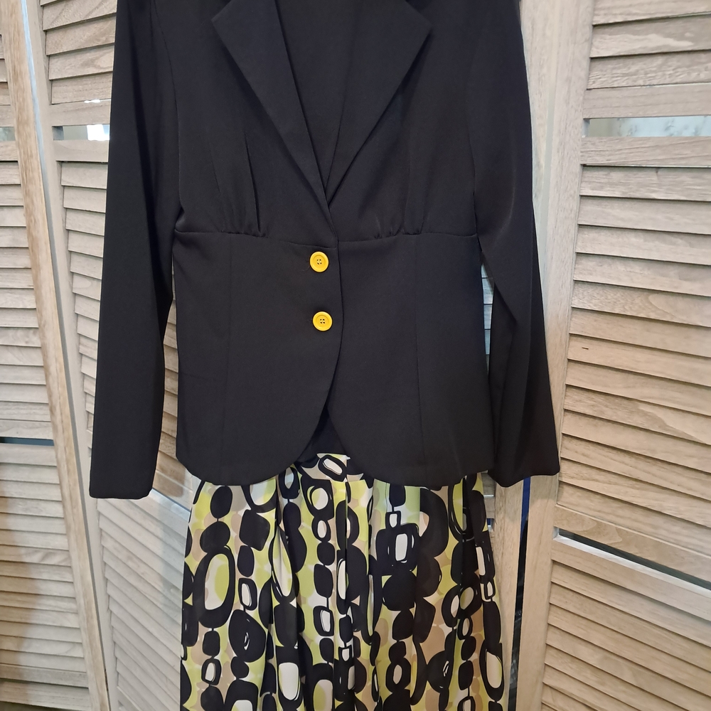 Black Blazer with Yellow Buttons